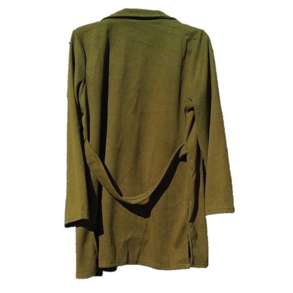Basic Winter Coat for Women Mid Thigh Dark Green - Picture 3 of 5